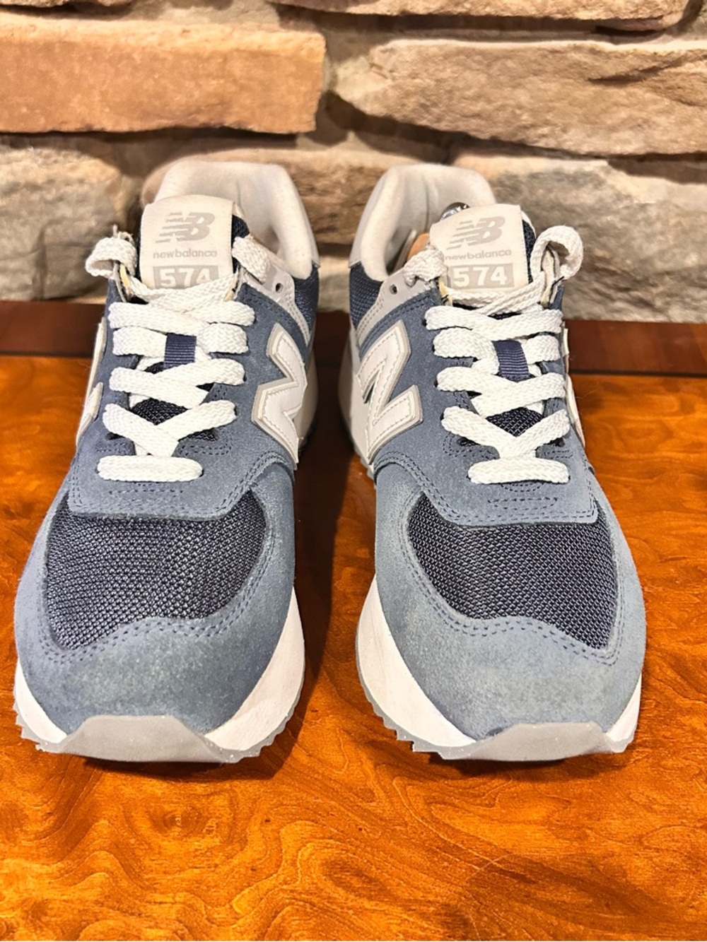 New Balance Blue 574 Retro Runner Sneakers women’s size 8.5 - Picture 2 of 6